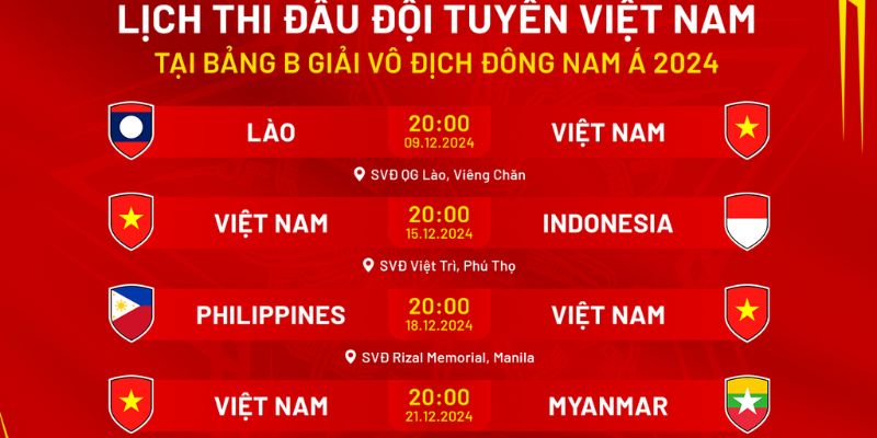 Xem lịch trận đấu Việt Nam đúng cách